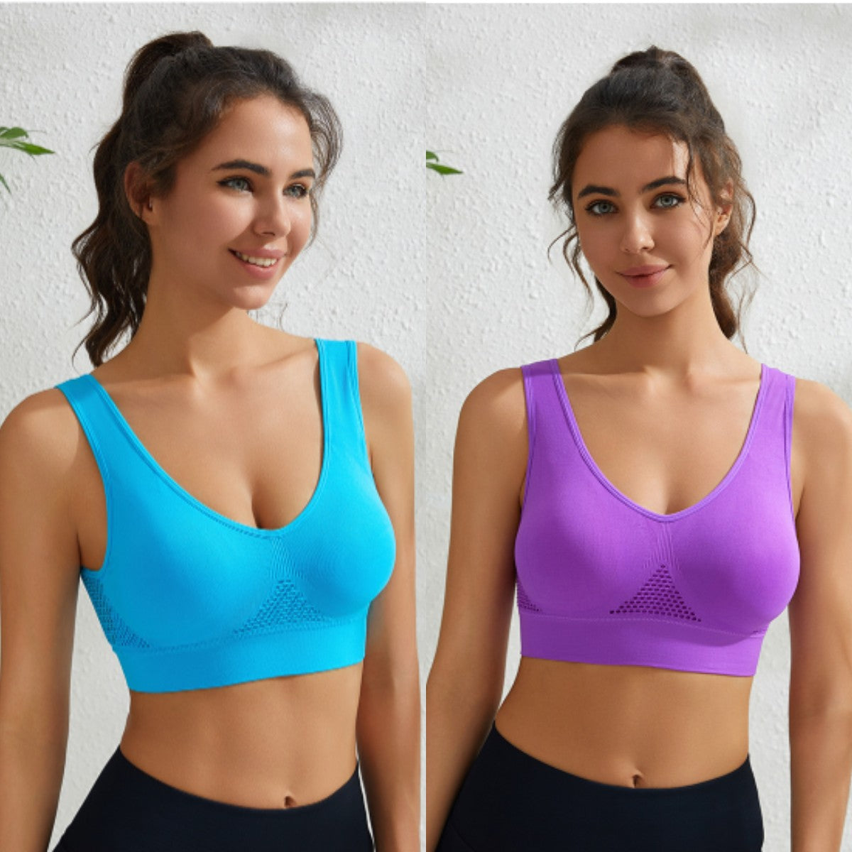 đ„đăCompra 1 y llĂ©vate 1 gratisăđ„ă45-123 kgăSujetador deportivo transpirable sin costuras, sujetador push up con escote en V profundo