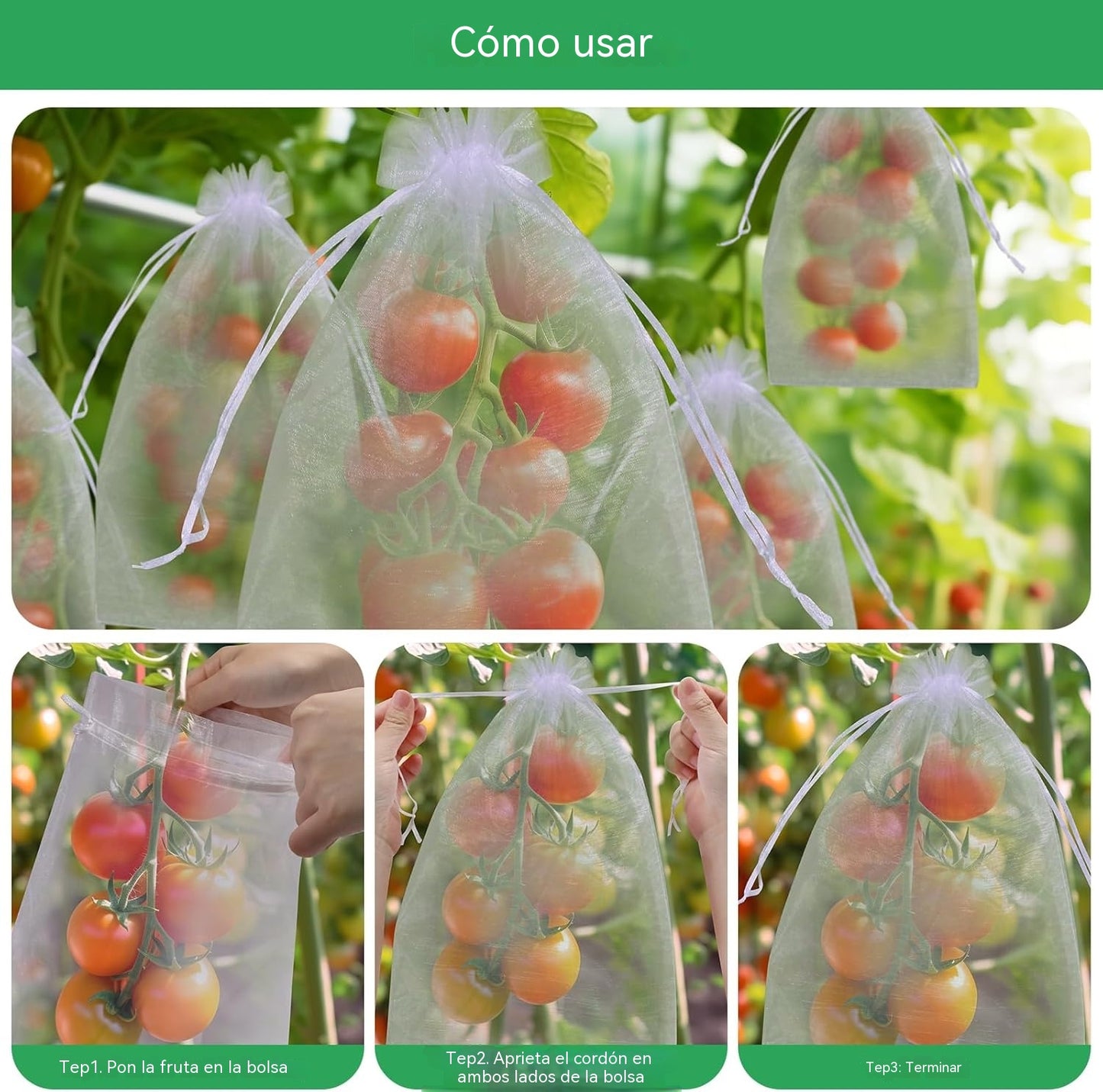 🔥【50 piezas(24*38cm)】Red de insectos para moscas de frutas, red de protección de árboles de paisaje para pájaros, bolsas de red de jardín para proteger flores, plantas, frutas, verduras
