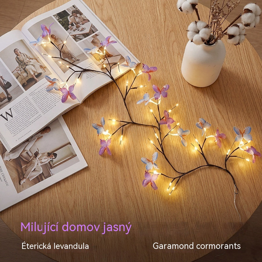 ✨ Flexibilní LED světla ve tvaru popínavé větve s motýly – vytvořte ve svém domově kouzelnou a útulnou atmosféru 🦋💡