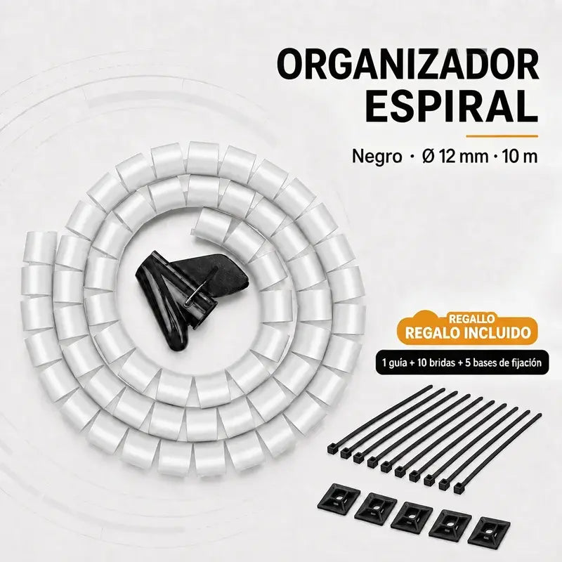🔌✨ Organizador de Cables de 10 m – Tubo Protector Abierto para Ordenar, Agrupar y Proteger los Cables