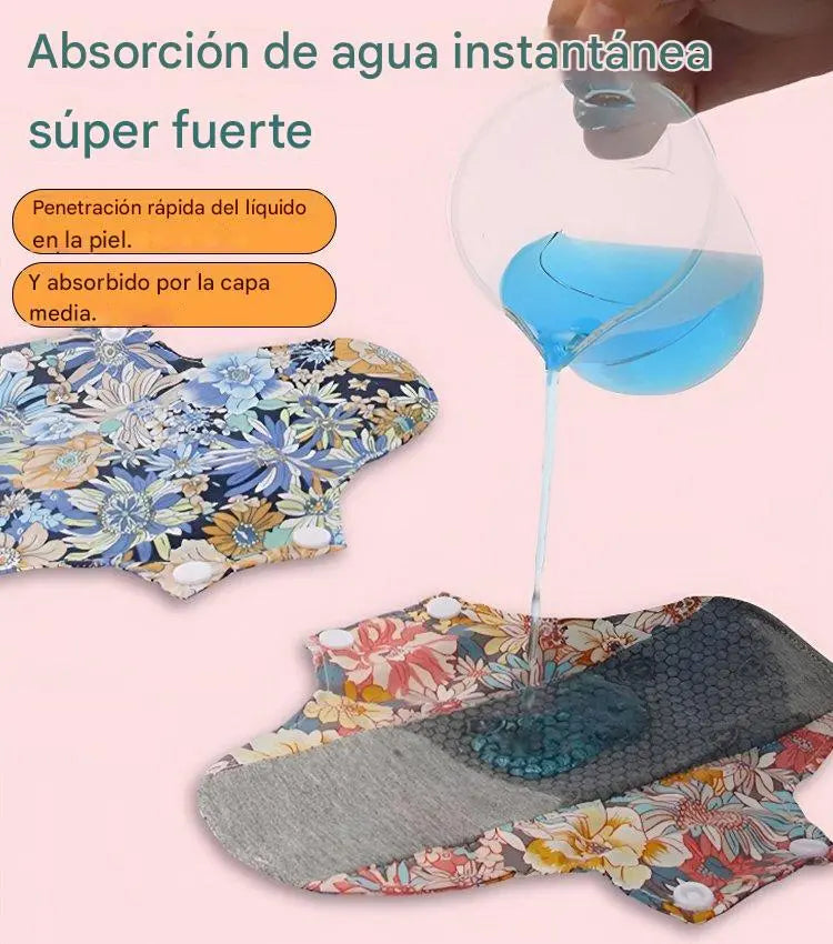 【5 piezas】Almohadilla antibacteriana de algodón y grafeno lavable