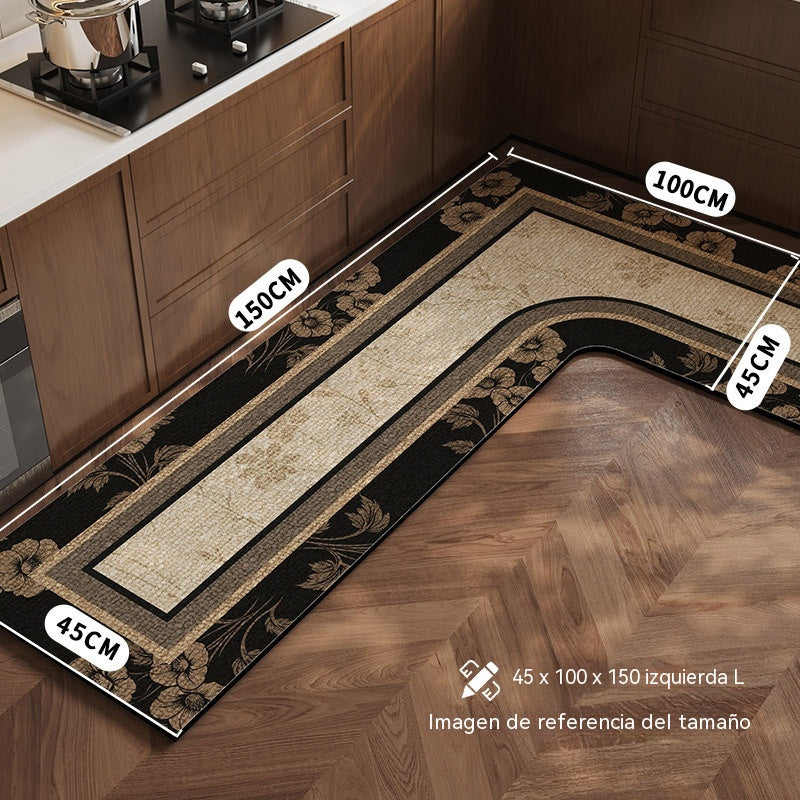 🌸 ¡Oferta! Alfombrilla de cocina floral: absorbe el agua al instante y se mantiene en su sitio. ¡Adiós a las huellas mojadas! 🚿