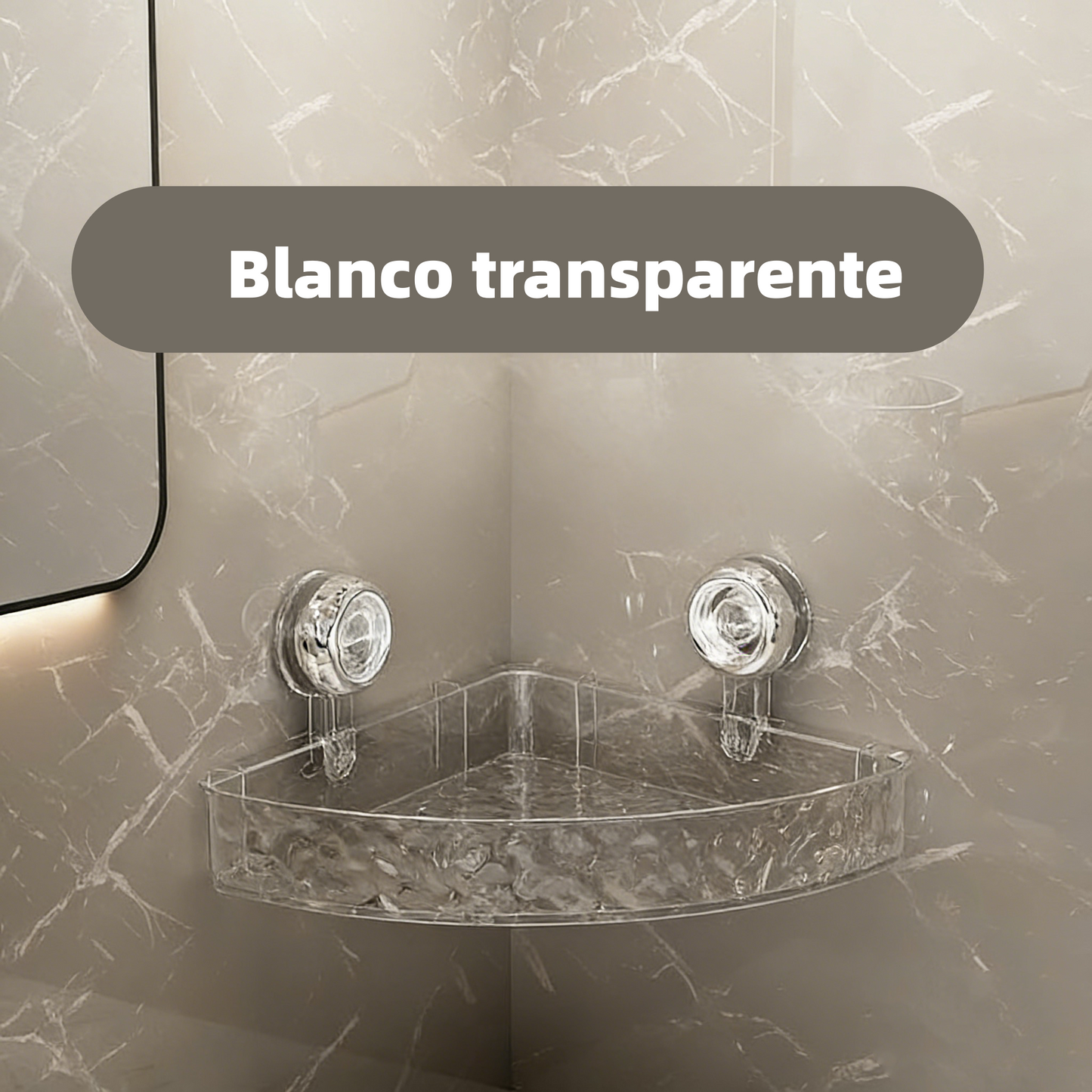 Estante de esquina con diseño de glaciar