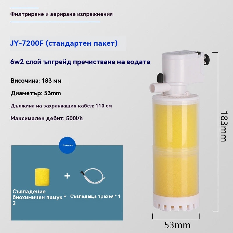 🐟Sistema de circulación de agua de acuario con filtro 3 en 1, funcionamiento silencioso.
