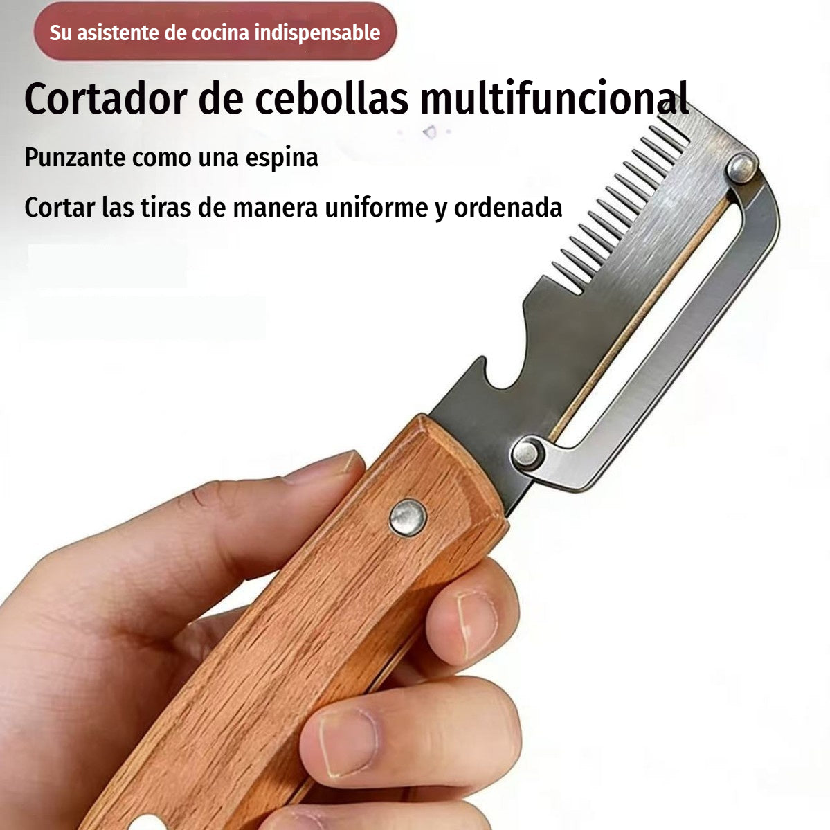 ✅【2 piezas】🔪 Pelador de cocina multifuncional 3 en 1: ¡Pela, corta y abre tapones de botellas! 🔥