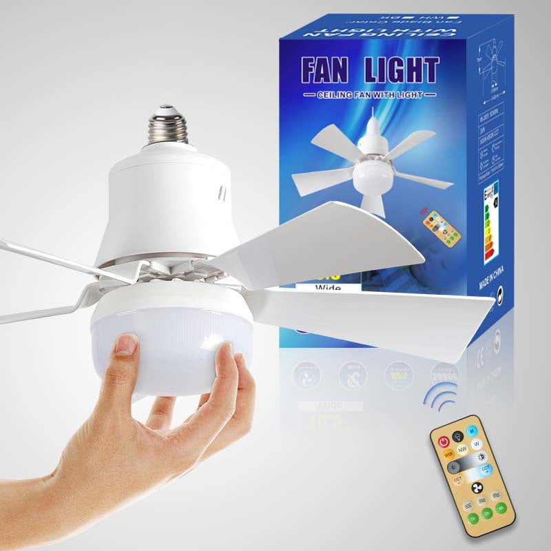 🔥🎁 VENTILADOR DE TECHO PORTÁTIL Y LUZ 2 EN 1 con control remoto