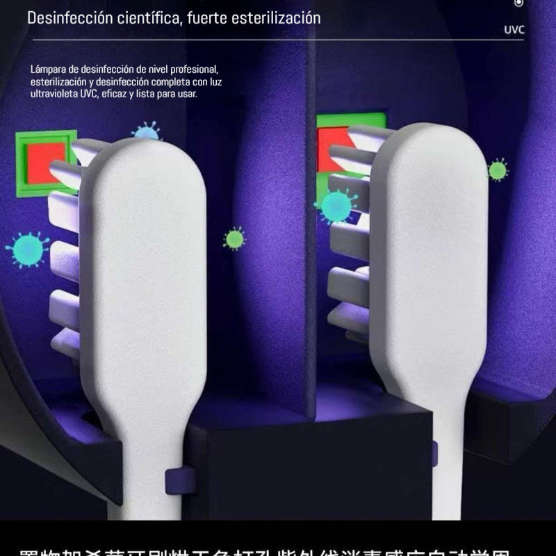 🦠🔋Miniportacepillos de dientes automático de pared con función de esterilización UV.