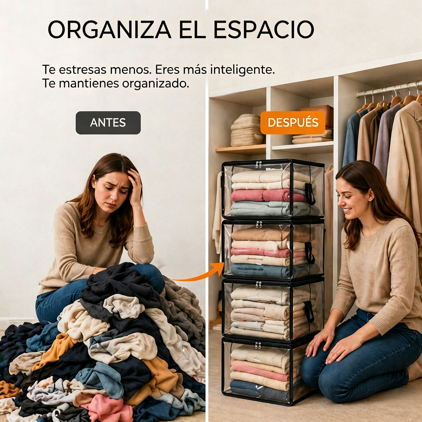 【3 piezas 25€】📦Bolsa de almacenamiento de plástico transparente, grande, resistente y gruesa para ropa, mudanzas y almacenamiento