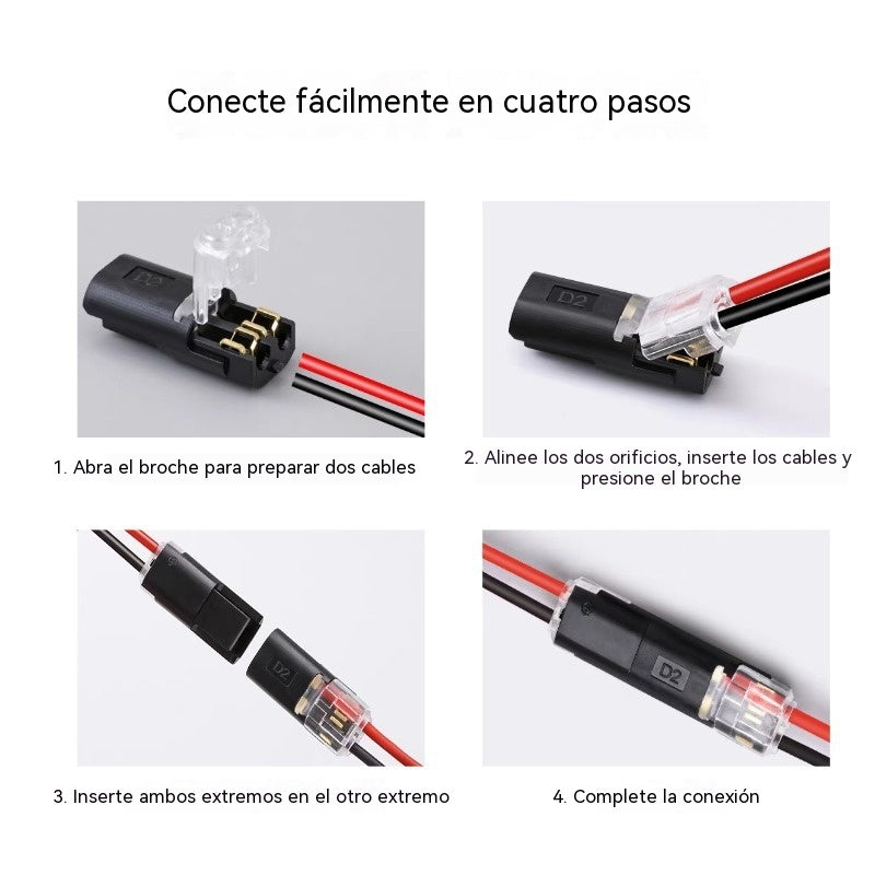 🥳 ¡50% de descuento! ⏰ 【1000 unidades en stock】 Conector de doble cable con hebilla de bloqueo, cierre de seguridad, antideslizante
