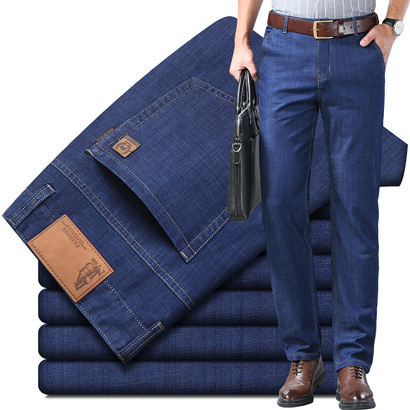 👖 【60-110KG】Jeans de hombre, sencillos, casuales, versátiles, tallas grandes