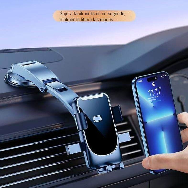 🔥【Compra 1 y llévate 1 gratis】🚗Soporte retráctil y giratorio para navegador GPS de coche con ventosa!
