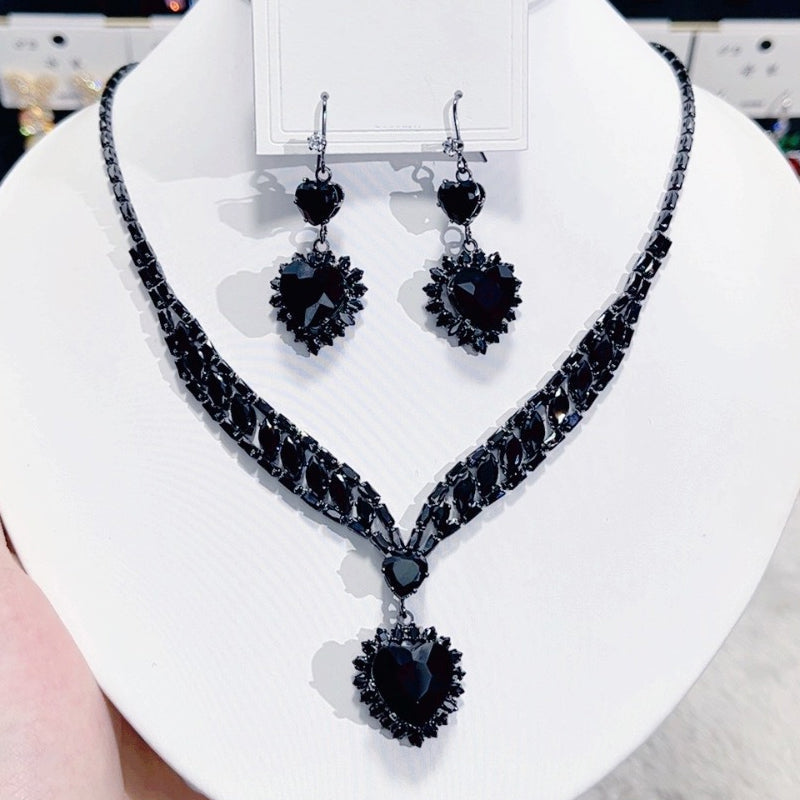 ✨ Conjunto de joyas Corazón Brillante – Collar y Pendientes, Elegante y Ligero 💖