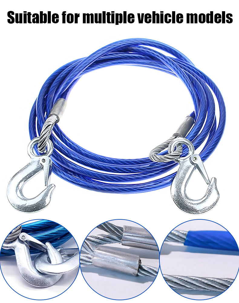 ⛓️🚗 Cuerda de remolque para automóvil, cuerda de tracción, cuerda de rescate – 4 m 3 toneladas
