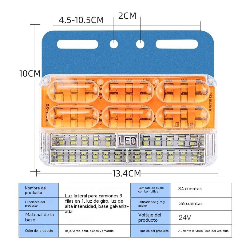 🚚50% OFF🚛【4 piezas】Luces laterales LED superbrillantes e impermeables de 24 V para camiones grandes.
