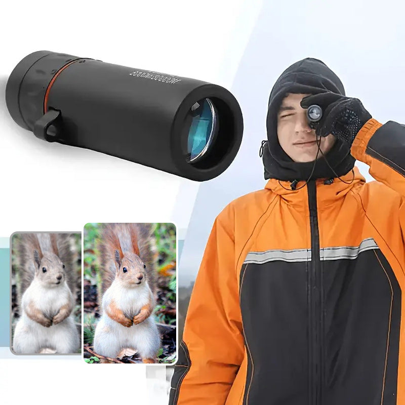 Přenosný vnější monokulární dalekohled – 30 × 25 s vysokým rozlišením a adaptérem na chytrý telefon, ideální na dobrodružství.