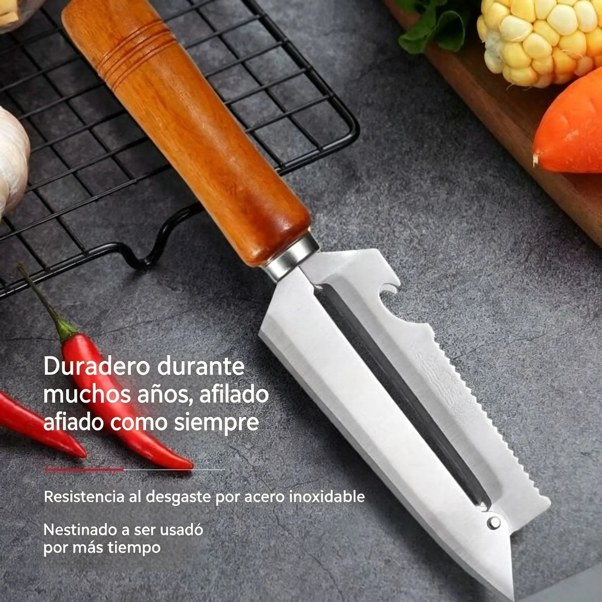 🥕 ¡Compra 1 y llévate 1 gratis! ✨ Pelador de cocina multifuncional: fabricado en acero inoxidable con mango ergonómico, ideal para frutas, verduras y carne 🔪