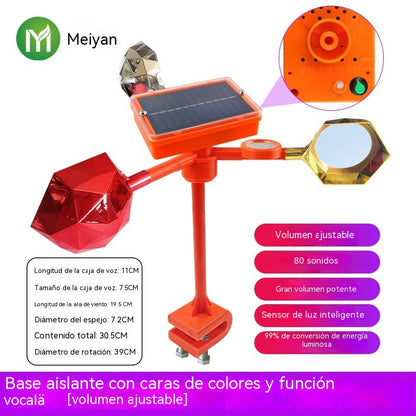 Nuevo ahuyentador de pájaros con voz ajustable, alimentado por energía solar y eólica, mejorado