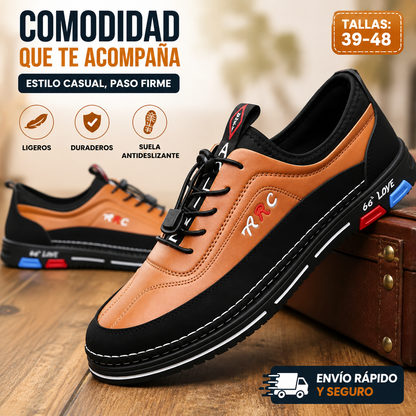 💯🔥【39-48】Los zapatos de negocios casuales para hombre están hechos de cuero impermeable y resistente a las manchas con una suela suave para un uso cómodo.