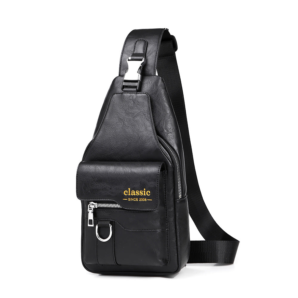 💯🎁Bolso bandolera retro impermeable de piel sintética para hombre.