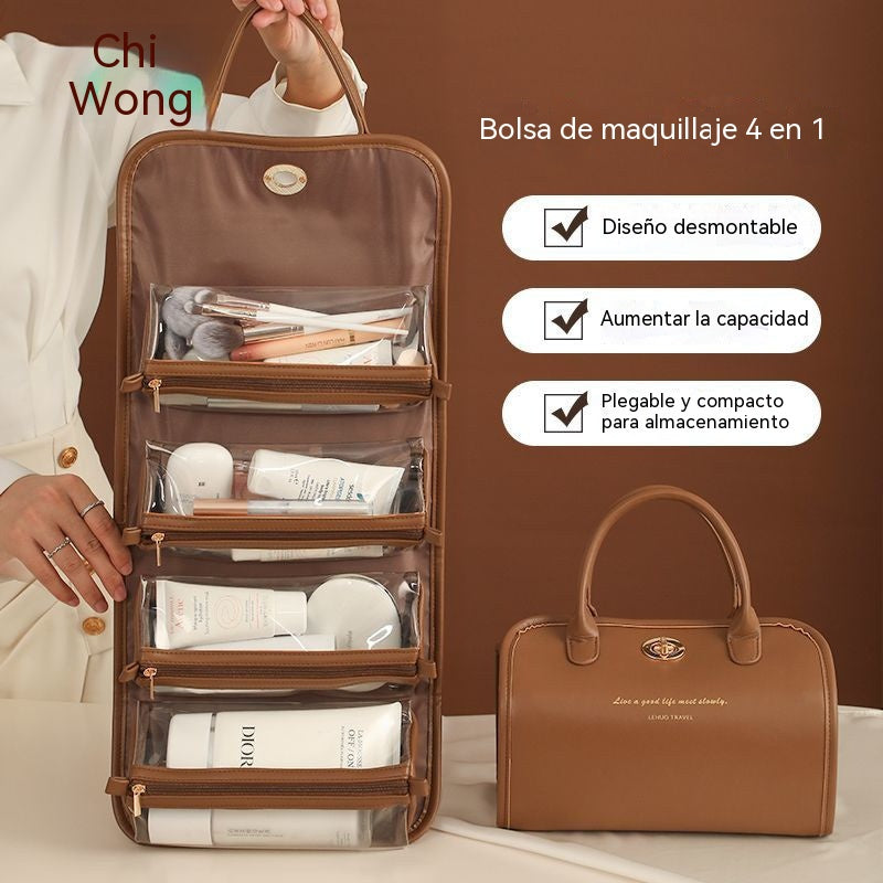 【Novedad de 2026】 Elegante neceser de cosméticos con cuatro compartimentos