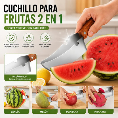 【2 piezas 26 euros】Cortador de sandía multifuncional de acero inoxidable — diseño triangular con función para abrir tapas de botellas