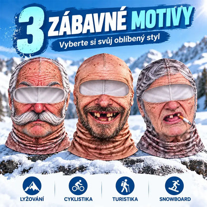 🔥2 kusy 580Kč😎3D zábavná a teplá obličejová maska pro zimní outdoorové sporty