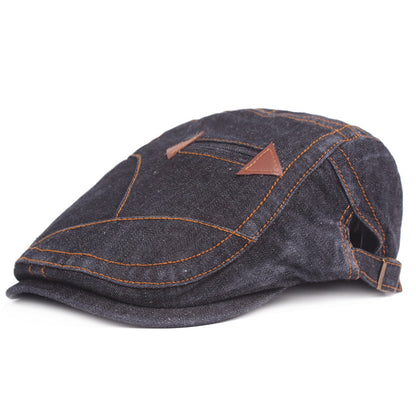 ⏰Oferta por tiempo limitado:😎Boina de mezclilla para hombre Gorra con visera Retro Sombrero informal