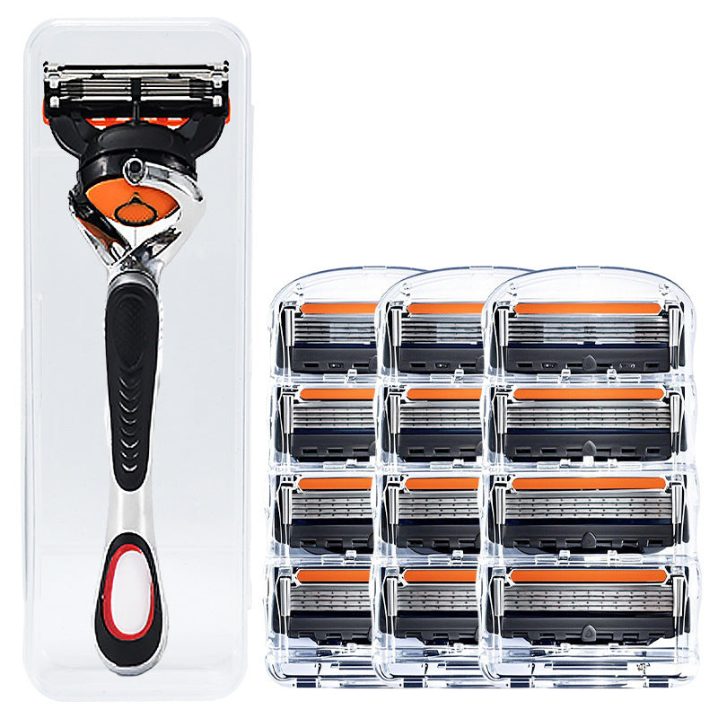 💥【12 cuchillas + 1 soporte para cuchillas + caja de almacenamiento】💥Kit de repuestos para maquinilla de afeitar masculina + base: cuchillas de acero inoxidable extremadamente afiladas para un afeitado suave.