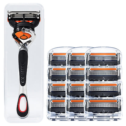 💥【12 cuchillas + 1 soporte para cuchillas + caja de almacenamiento】💥Kit de repuestos para maquinilla de afeitar masculina + base: cuchillas de acero inoxidable extremadamente afiladas para un afeitado suave.