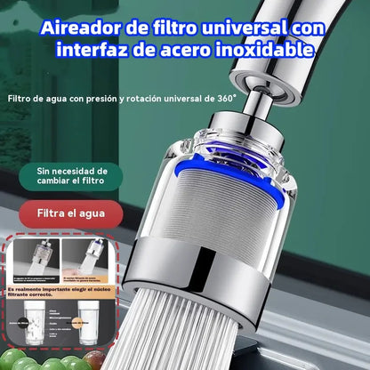 Aireador de filtro universal con interfaz de acero inoxidable