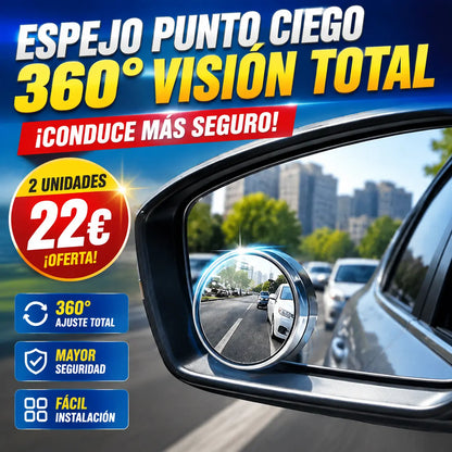 🔥【 2 piezas】🚗 Espejo retrovisor redondo de 360°, dile adiós a los puntos ciegos al conducir