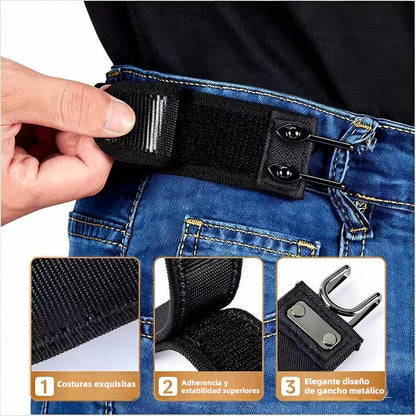 🔥【Paquete de 2】Cinturón ajustable y cómodo con hebilla de velcro universal elástica.👍