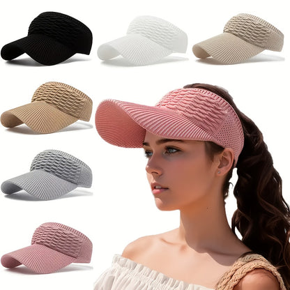🔥【2 piezas】Sombrero de sol para mujer con coleta alta🧢 Transpirable, diseño abierto, protección UV400☀️ Perfecto para correr, hacer senderismo, ir a la playa y para el día a día💁‍♀️✨
