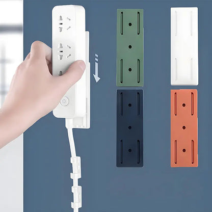 【1 juego de 4 piezas】Soporte de pared multifuncional sin necesidad de taladrar para regletas de enchufes.
