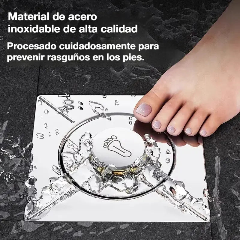 🏠🧰🔥【Compra 1 y llévate 2 gratis】Cubierta de sellado con núcleo de rebote antiolor para desagüe de piso de baño, tipo universal accionado con pie a presión.