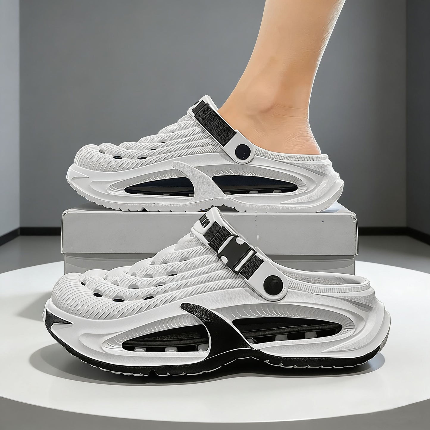 👟50% DE DESCUENTO🌬️Sandalias 2 en 1 para hombre de uso universal: suela gruesa de EVA, antideslizante y extremadamente ligera y transpirable🏃‍♂️