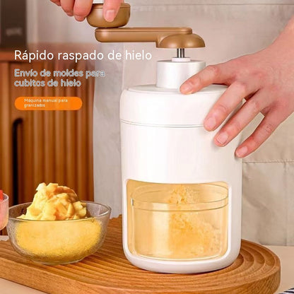 [Oferta especial de verano] Nueva mini máquina manual para hacer hielo en casa, trituradora de hielo con manivela