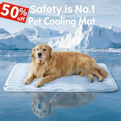 ❄️ Alfombrilla refrescante para mascotas hecha de material de seda helada lavable🧼, antideslizante🛟 | Adecuada para perros grandes