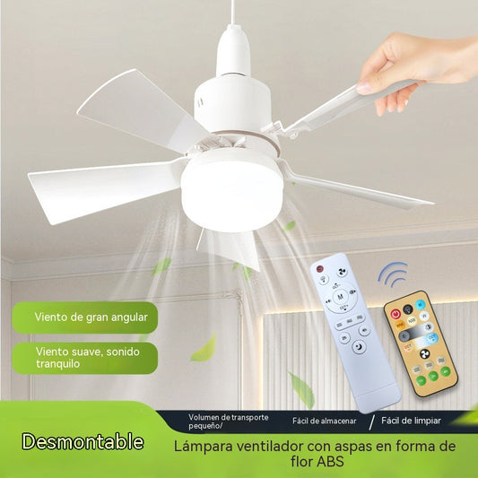 🔥🎁 VENTILADOR DE TECHO PORTÁTIL Y LUZ 2 EN 1 con control remoto