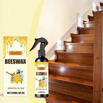 🔥【120 ml + esponja + paño】Spray de cera de abeja natural micromolecular para el cuidado de muebles, mantenimiento y pulido de suelos.
