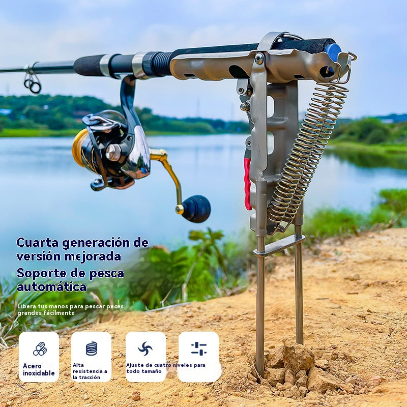 Retractor automático para caña de pescar, soporte retráctil automático para caña de pescar con resorte
