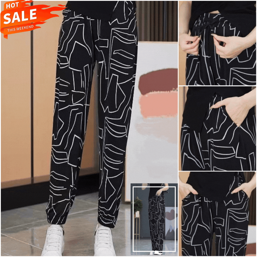 🔥【40-100 kg】Pantalones holgados de talle alto de seda helada Primavera/Verano 2026