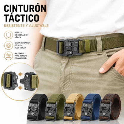 Nuevo cinturón casual de nailon trenzado para hombre (modelo 2026) con diseño creativo de ajuste rápido tipo riel.