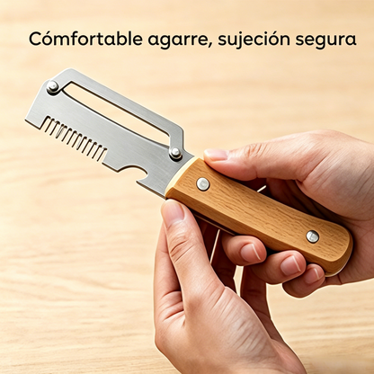 ✅2 piezas 22 euros🧅🔪 Pelador de cocina multifuncional 3 en 1: ¡Pela, corta y abre botellas! 🔥