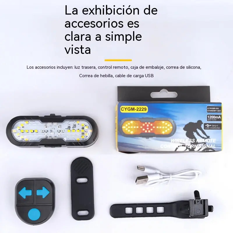 🚴Nueva bocina inalámbrica multifuncional con intermitentes a control remoto