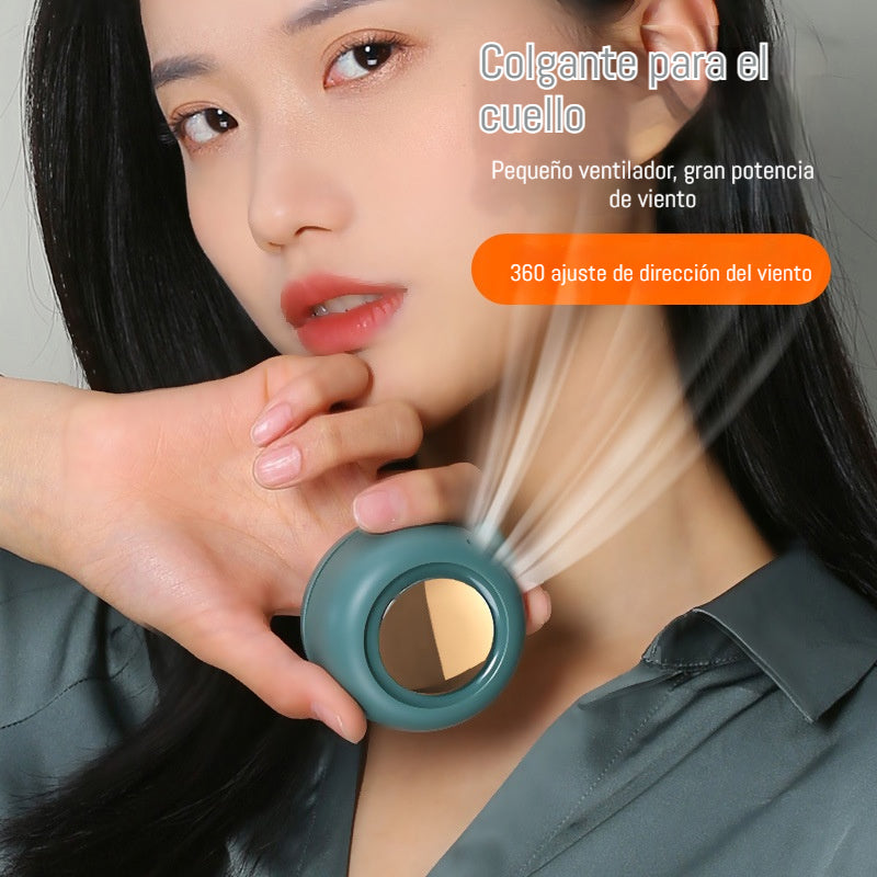 😍 【Compra 1 y llévate 1 gratis】💦🌬️ Mini ventilador de cuello recargable por USB, portátil y ponible.