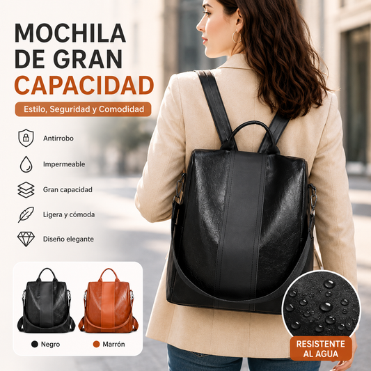 🎒 ¡50% DE DESCUENTO POR TIEMPO LIMITADO! ✨ Mochila grande para mujer: elegante, de piel sintética, fácil de usar 👜