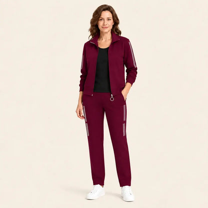 🌸 Eleganca in popolno udobje! Elegantna 3-delna trenirka za ženske (jakna z zadrgo + majica + hlače / Velikosti: M-6XL)! ✨