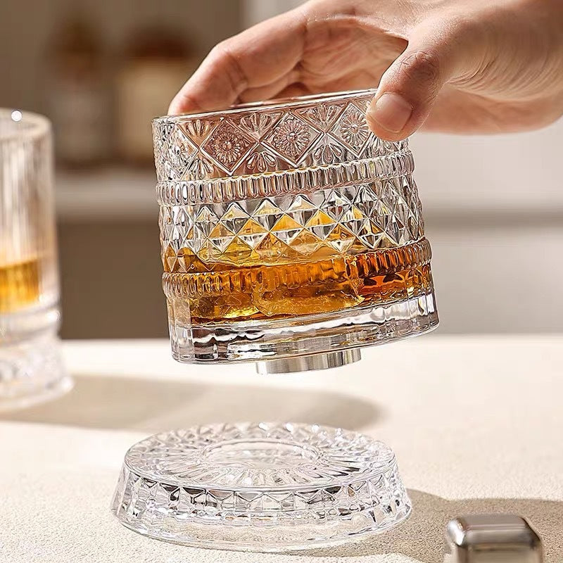 🥛💎360°-ban forgó whiskyspohár