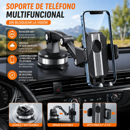 🚗Soporte para teléfono para automóvil multifuncional, ¡puede soportar hasta 5 kg!